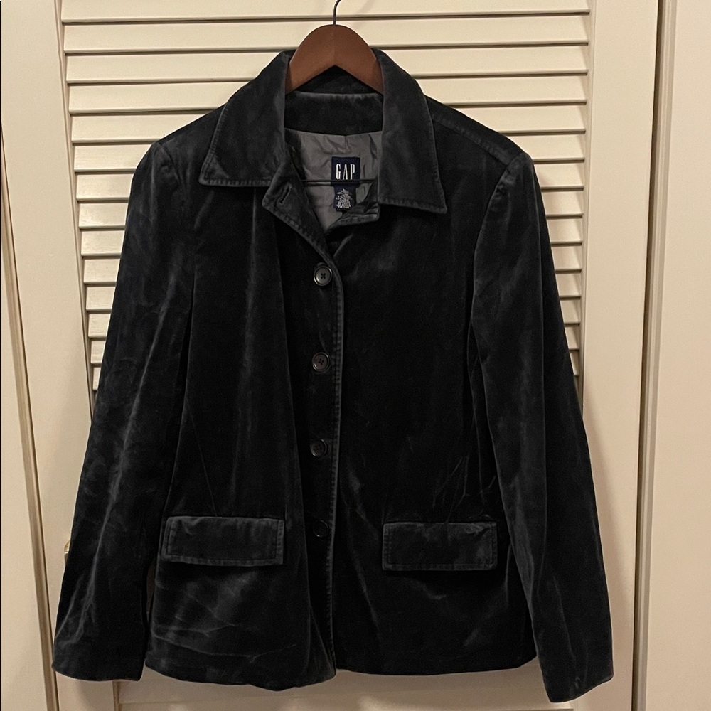GAP Women's Gray Velvet Blazer